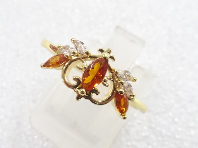 JAPANESE KIMONO / ANTIQUE COLORED STONE RING (SIZE 18)